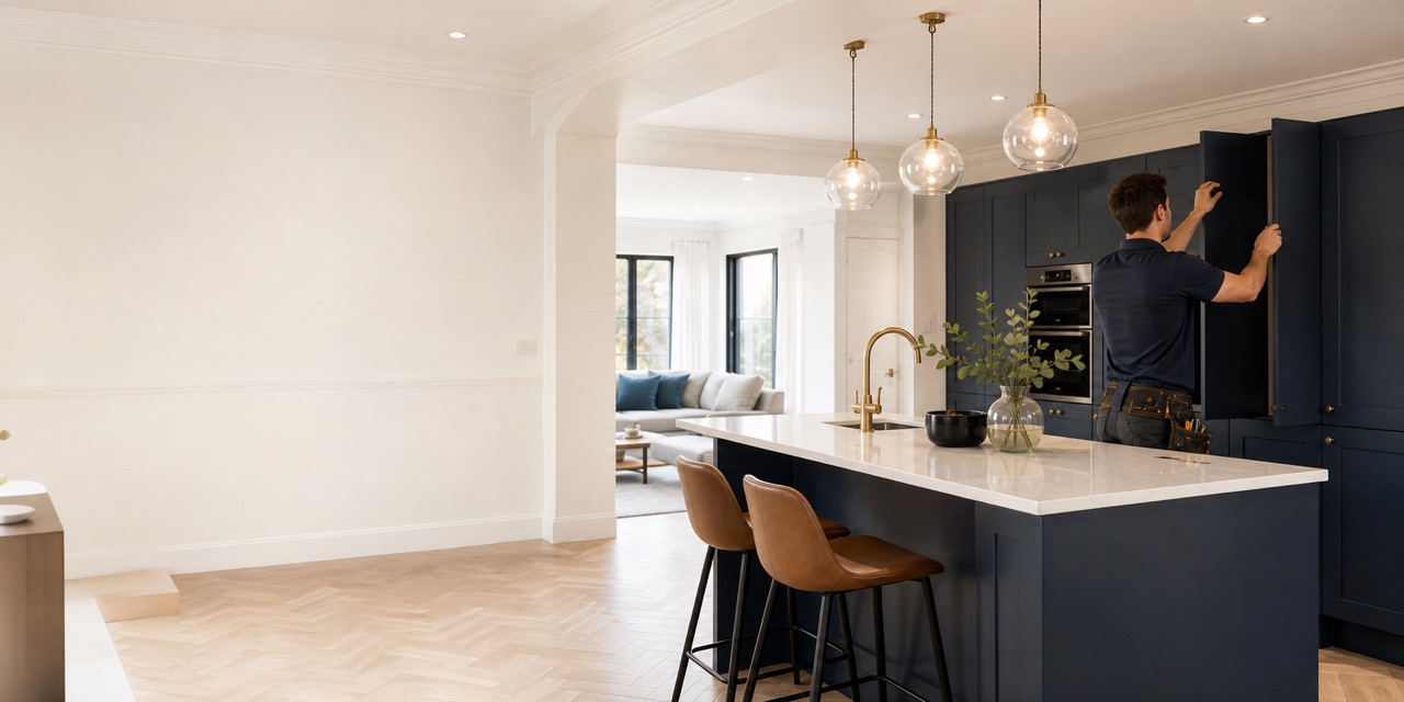 Premium interior with BERTINA tradesperson finishing kitchen details